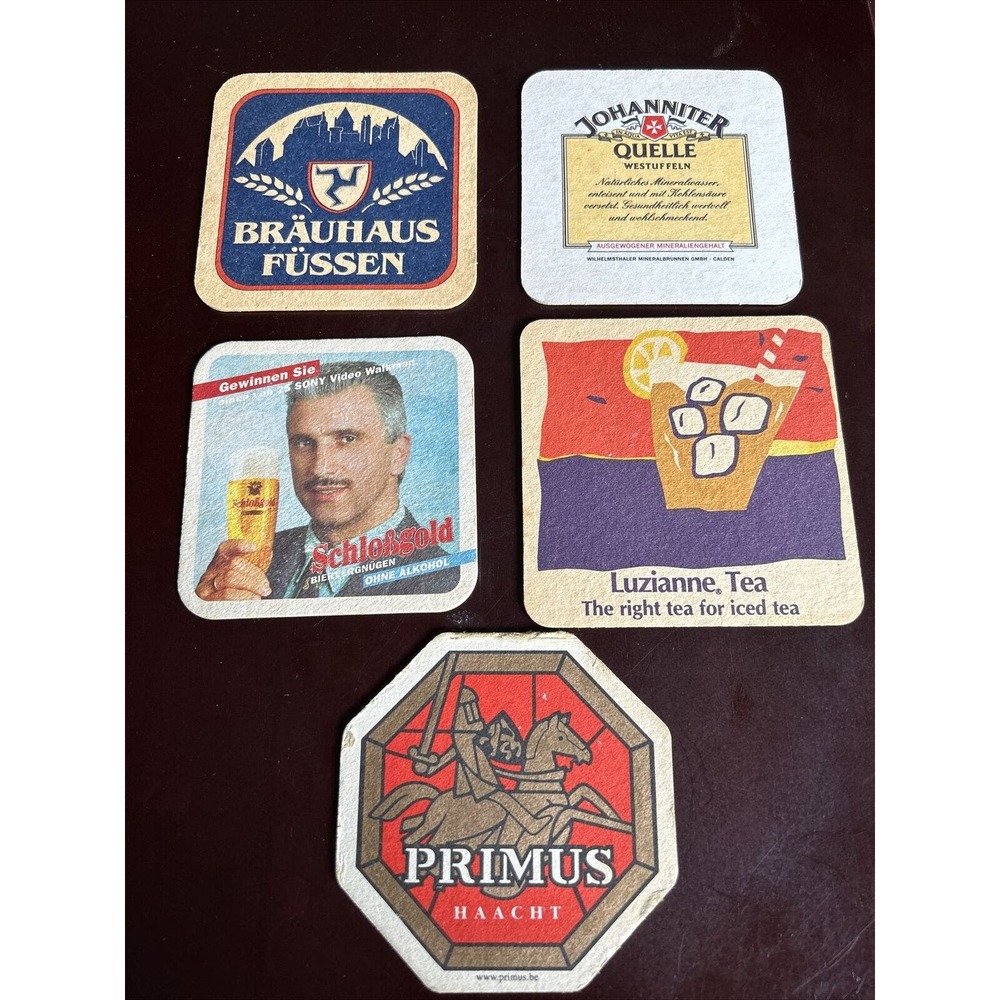 Beer Coasters Vintage Beer Coasters - Assorted lot of 5 Beer Collectibles Paper